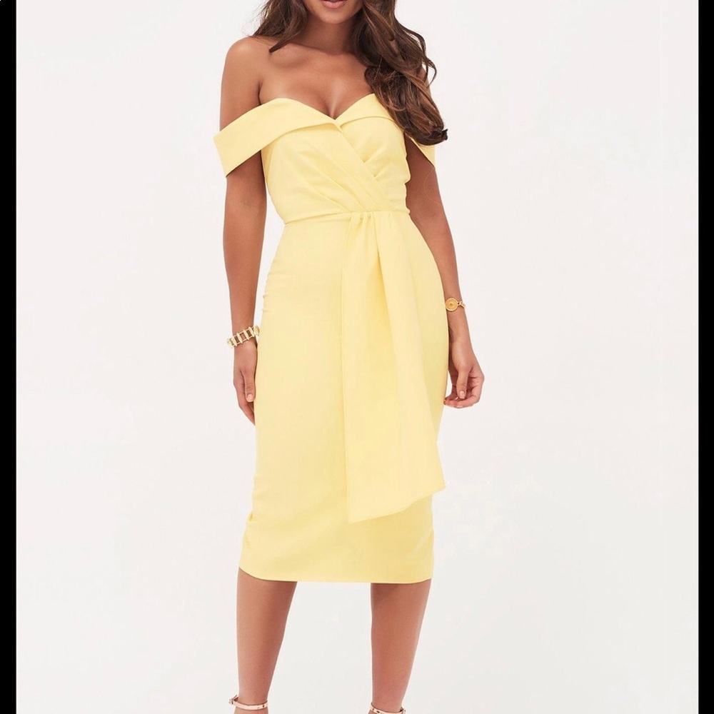 Strapless lavish Alice yellow dress